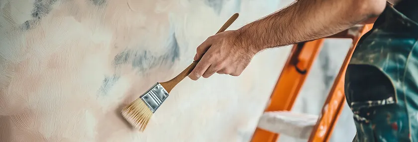 Yevhen Zalevskyi – Stuckateur und Maler bei der Arbeit